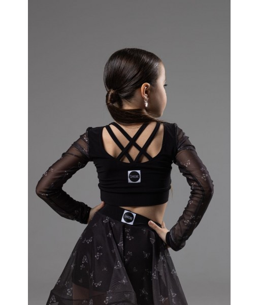 Топ з довгим рукавом із метеликами