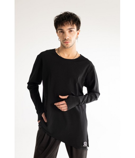 Футболка із спорт сітки з довгим рукавом